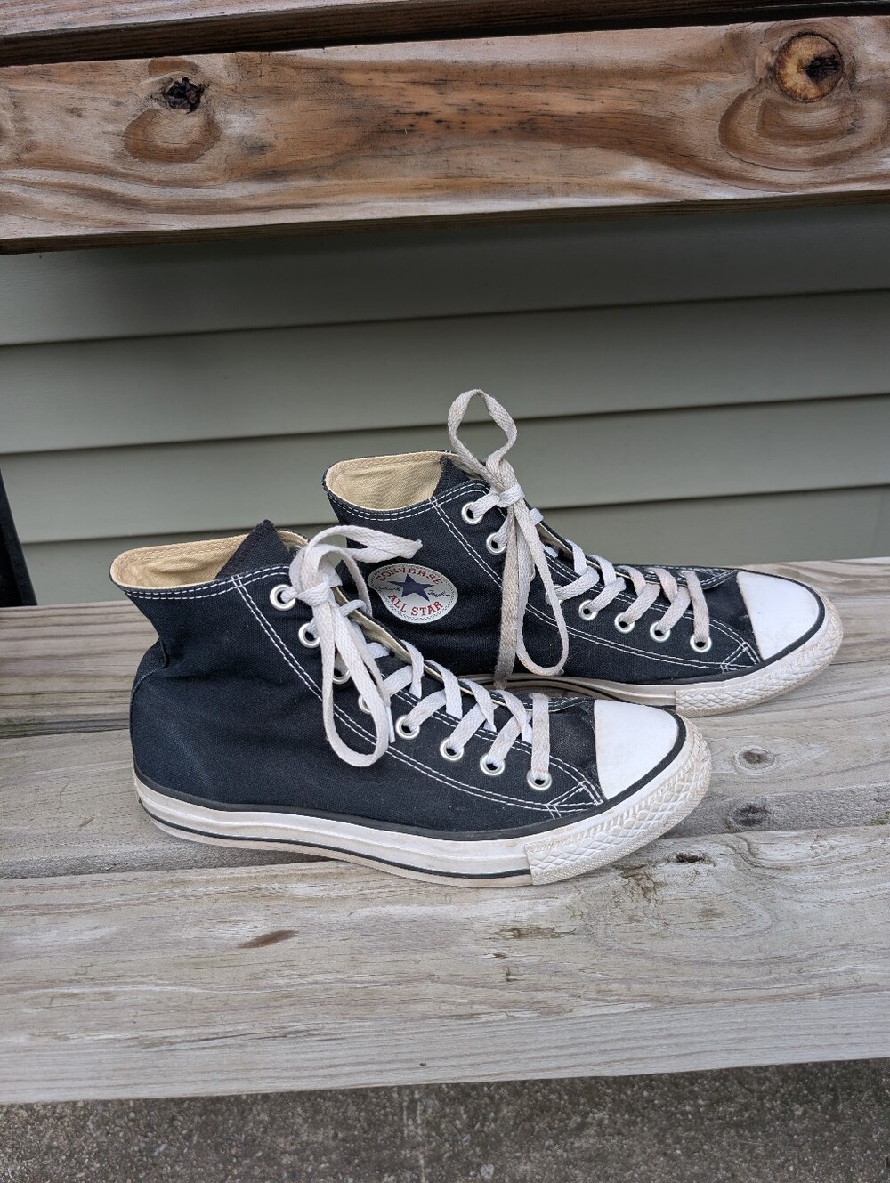 Converse All Stars Black White High Top Sneakers Men's 7 Women's 9